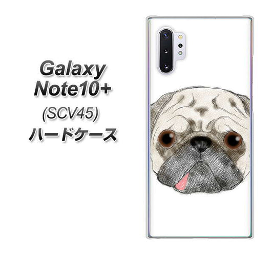 au ギャラクシー ノート10+ SCV45 高画質仕上げ 背面印刷 ハードケース【YD855 パグ01】