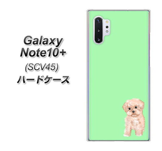 au ギャラクシー ノート10+ SCV45 高画質仕上げ 背面印刷 ハードケース【YJ063 トイプードルアプリコット(グリーン)】