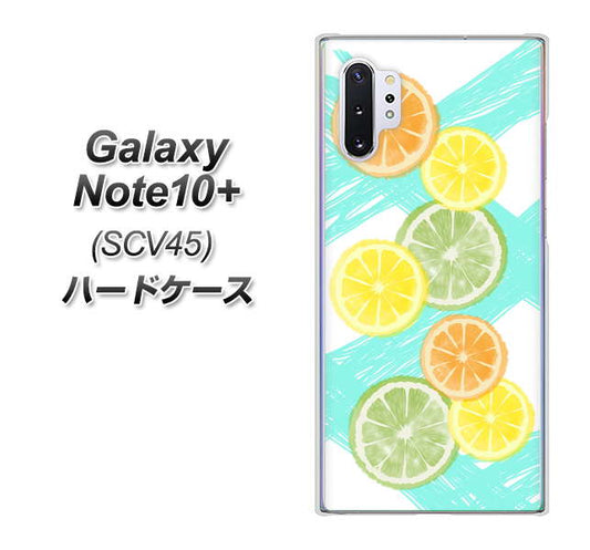 au ギャラクシー ノート10+ SCV45 高画質仕上げ 背面印刷 ハードケース【YJ183 オレンジライム】