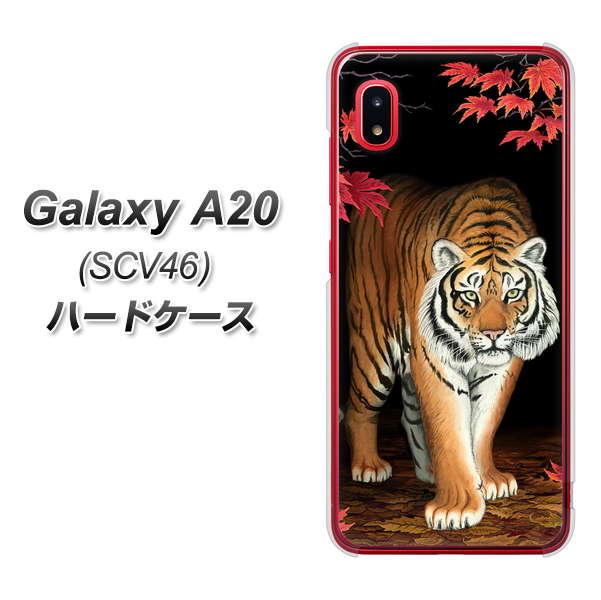 au ギャラクシー A20 SCV46 高画質仕上げ 背面印刷 ハードケース【177 もみじと虎】