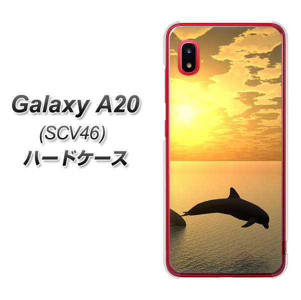 au ギャラクシー A20 SCV46 高画質仕上げ 背面印刷 ハードケース【VA845 夕暮れのドルフィン】