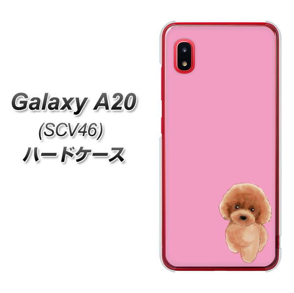 au ギャラクシー A20 SCV46 高画質仕上げ 背面印刷 ハードケース【YJ049 トイプードルレッド(ピンク)】