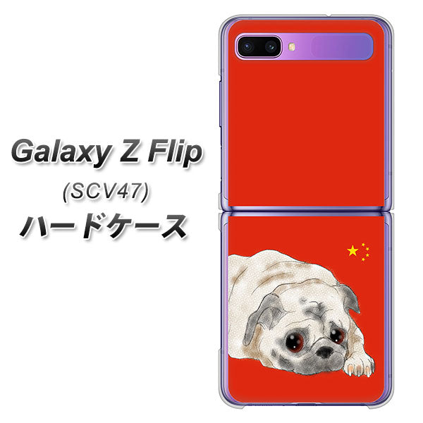 au ギャラクシーZ フリップ SCV47 高画質仕上げ 背面印刷 ハードケース【YD857 パグ03】