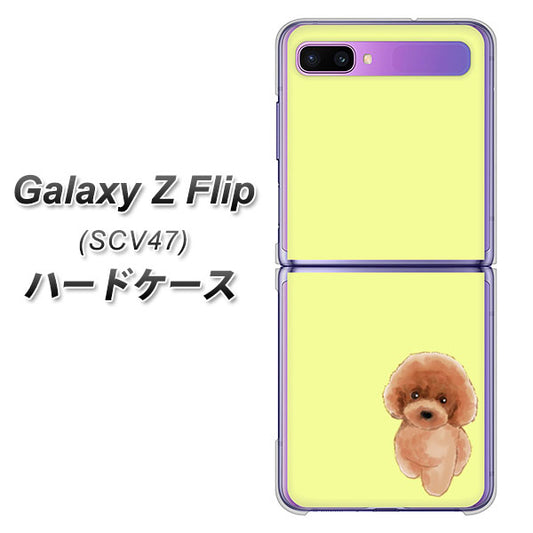 au ギャラクシーZ フリップ SCV47 高画質仕上げ 背面印刷 ハードケース【YJ051 トイプードルレッド(イエロー)】