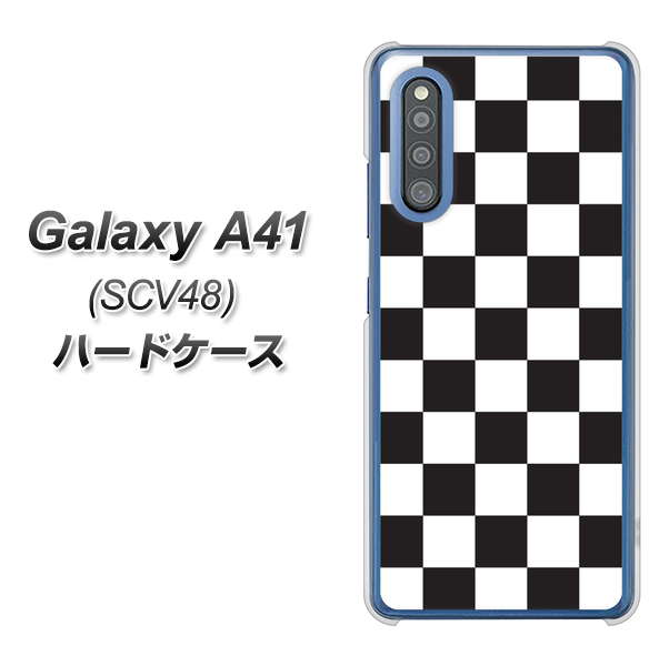 au ギャラクシーA41 SCV48 高画質仕上げ 背面印刷 ハードケース【151 フラッグチェック】