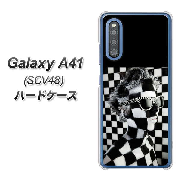 au ギャラクシーA41 SCV48 高画質仕上げ 背面印刷 ハードケース【357 bk&wh】