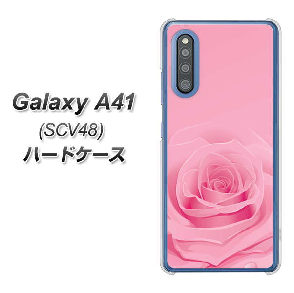 au ギャラクシーA41 SCV48 高画質仕上げ 背面印刷 ハードケース【401 ピンクのバラ】