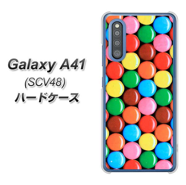 au ギャラクシーA41 SCV48 高画質仕上げ 背面印刷 ハードケース【448 マーブルチョコ】
