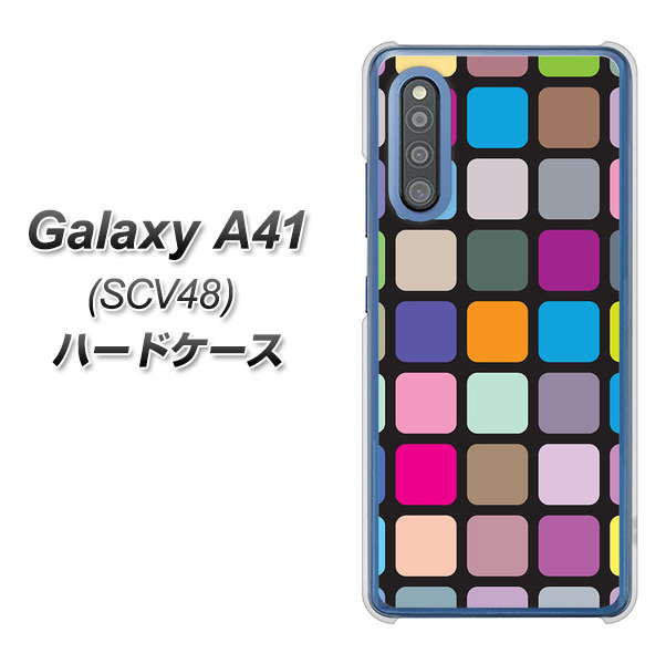 au ギャラクシーA41 SCV48 高画質仕上げ 背面印刷 ハードケース【509 カラースクエア】
