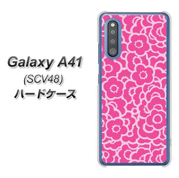 au ギャラクシーA41 SCV48 高画質仕上げ 背面印刷 ハードケース【716 ピンクフラワー】