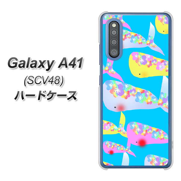 au ギャラクシーA41 SCV48 高画質仕上げ 背面印刷 ハードケース【1045 くじらの仲間】