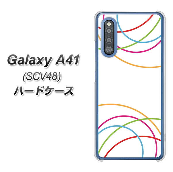 au ギャラクシーA41 SCV48 高画質仕上げ 背面印刷 ハードケース【IB912 重なり合う曲線】