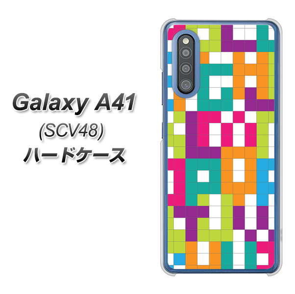 au ギャラクシーA41 SCV48 高画質仕上げ 背面印刷 ハードケース【IB916 ブロックアルファベット】
