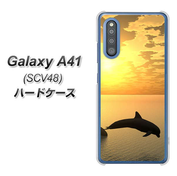 au ギャラクシーA41 SCV48 高画質仕上げ 背面印刷 ハードケース【VA845 夕暮れのドルフィン】