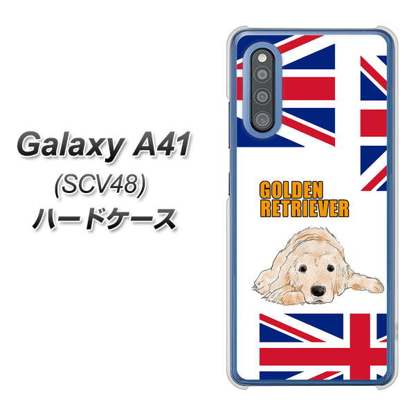 au ギャラクシーA41 SCV48 高画質仕上げ 背面印刷 ハードケース【YD825 ゴールデンレトリバー01】