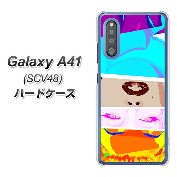 au ギャラクシーA41 SCV48 高画質仕上げ 背面印刷 ハードケース【YJ211 マリリンモンローデザイン(D)】