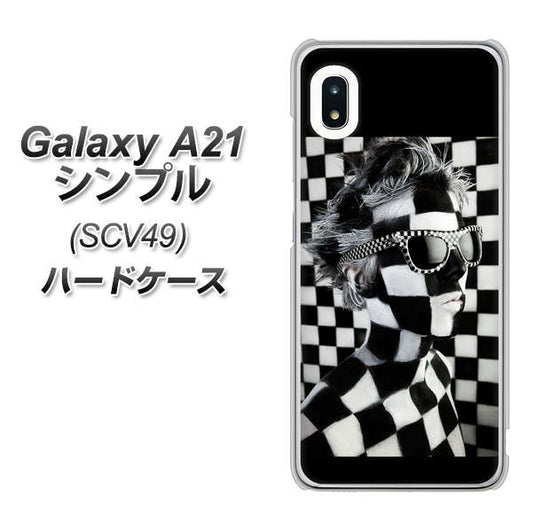 au ギャラクシーA21 シンプル SCV49 高画質仕上げ 背面印刷 ハードケース【357 bk&wh】