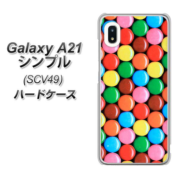 au ギャラクシーA21 シンプル SCV49 高画質仕上げ 背面印刷 ハードケース【448 マーブルチョコ】
