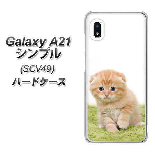 au ギャラクシーA21 シンプル SCV49 高画質仕上げ 背面印刷 ハードケース【VA802 ネコこっそり】