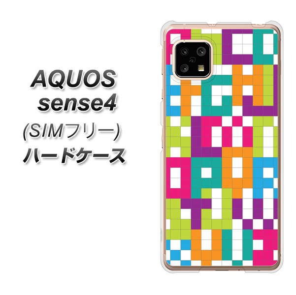 SIMフリー アクオスセンス4 高画質仕上げ 背面印刷 ハードケース【IB916 ブロックアルファベット】