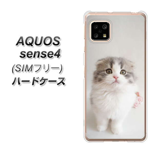 SIMフリー アクオスセンス4 高画質仕上げ 背面印刷 ハードケース【VA803 まっていますネコ】