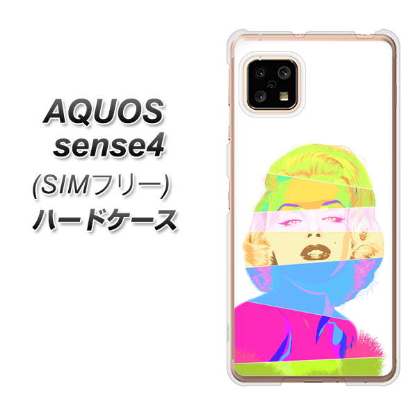 SIMフリー アクオスセンス4 高画質仕上げ 背面印刷 ハードケース【YJ208 マリリンモンローデザイン(A)】