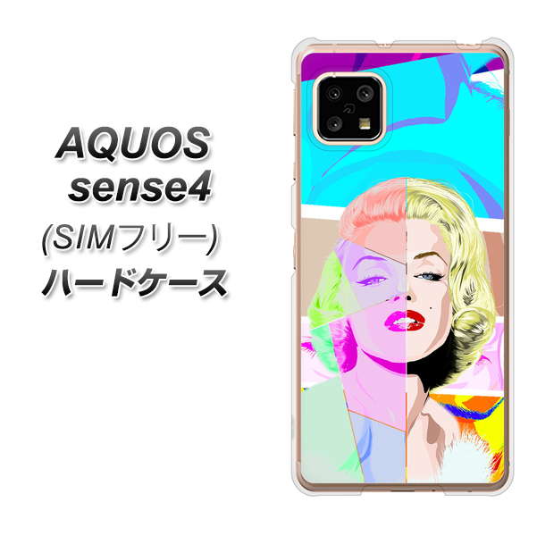 SIMフリー アクオスセンス4 高画質仕上げ 背面印刷 ハードケース【YJ210 マリリンモンローデザイン(C)】