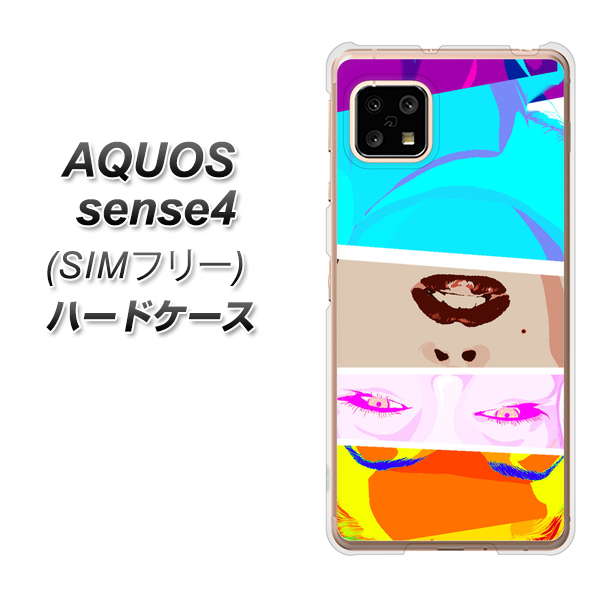SIMフリー アクオスセンス4 高画質仕上げ 背面印刷 ハードケース【YJ211 マリリンモンローデザイン(D)】
