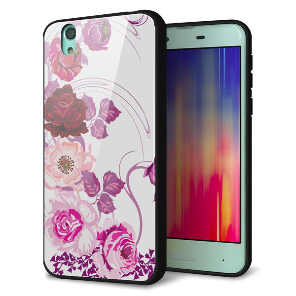 docomo アクオス センス SH-01K 強化ガラス&TPUスマホケース ガラプリ【116 6月のバラ】