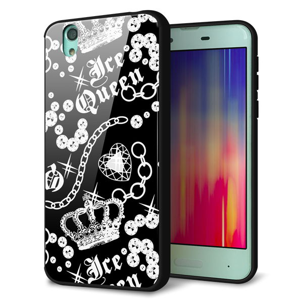 docomo アクオス センス SH-01K 強化ガラス&TPUスマホケース ガラプリ【187 ゴージャス クラウン】