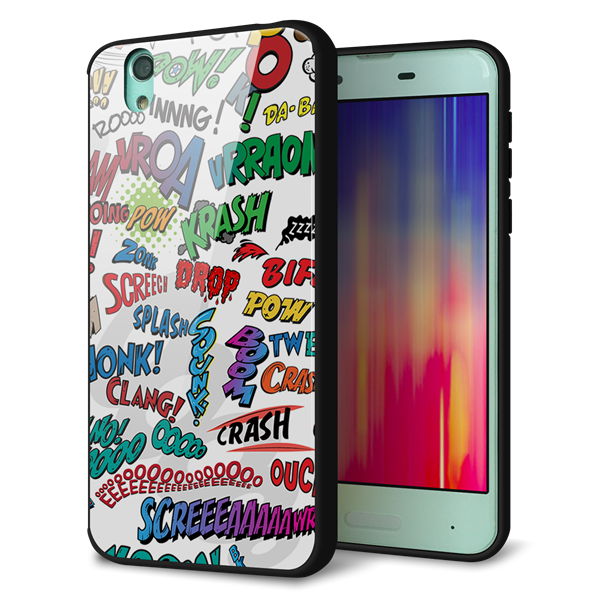 docomo アクオス センス SH-01K 強化ガラス&TPUスマホケース ガラプリ【271 アメリカン キャッチコピー】