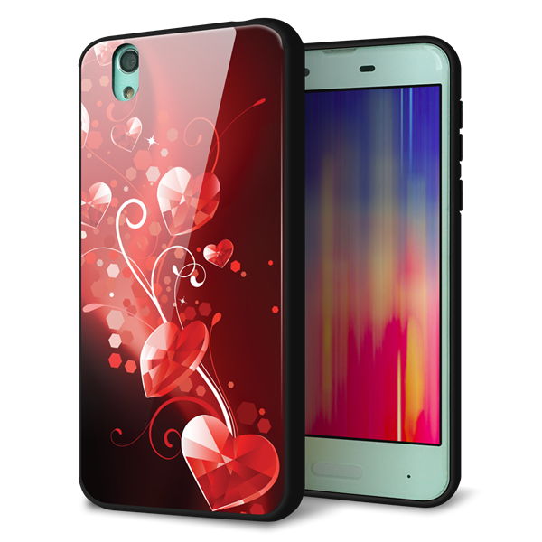 docomo アクオス センス SH-01K 強化ガラス&TPUスマホケース ガラプリ【385 クリスタルな恋】