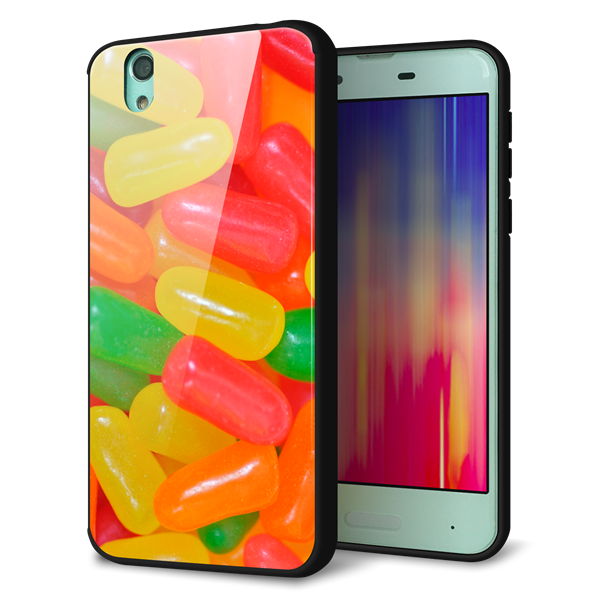 docomo アクオス センス SH-01K 強化ガラス&TPUスマホケース ガラプリ【449 ジェリービーンズ】
