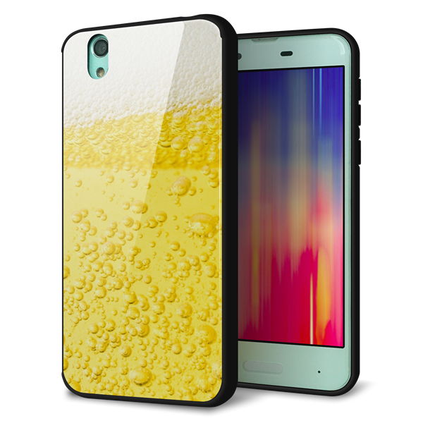 docomo アクオス センス SH-01K 強化ガラス&TPUスマホケース ガラプリ【450 生ビール】