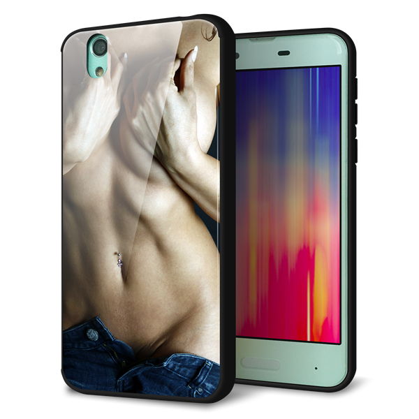 docomo アクオス センス SH-01K 強化ガラス&TPUスマホケース ガラプリ【602 ボディライン】