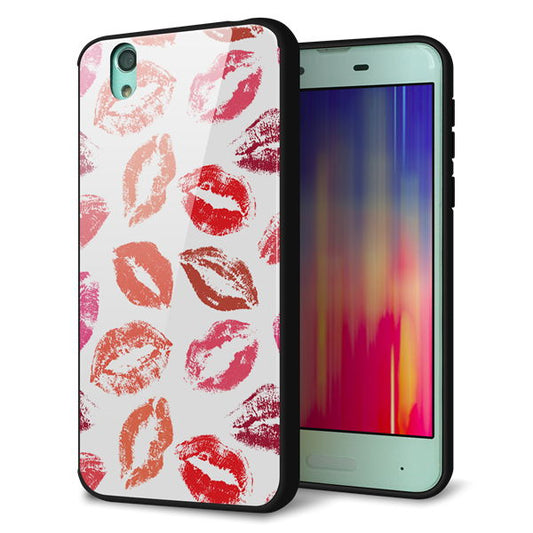 docomo アクオス センス SH-01K 強化ガラス&TPUスマホケース ガラプリ【734 キスkissキス】