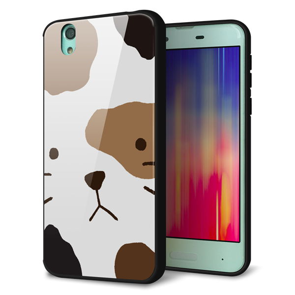 docomo アクオス センス SH-01K 強化ガラス&TPUスマホケース ガラプリ【IA801 みけ】