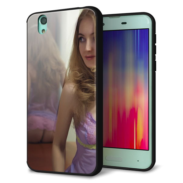 docomo アクオス センス SH-01K 強化ガラス&TPUスマホケース ガラプリ【KM886 ミラー】