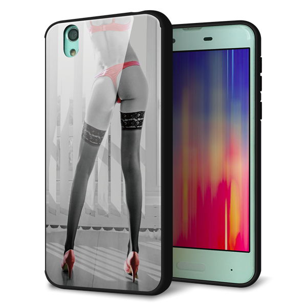 docomo アクオス センス SH-01K 強化ガラス&TPUスマホケース ガラプリ【KM889 ハイヒール】