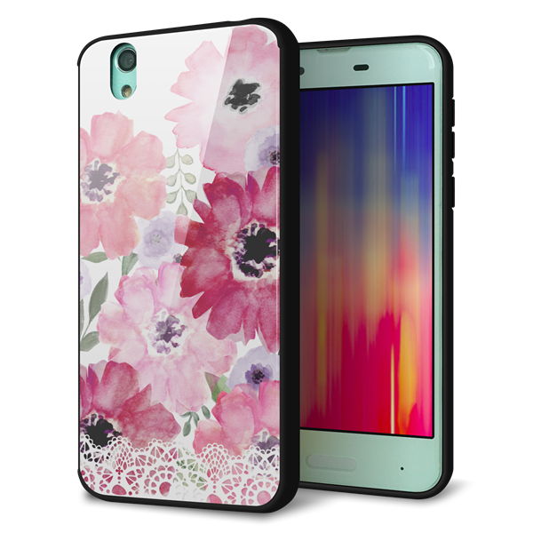 docomo アクオス センス SH-01K 強化ガラス&TPUスマホケース ガラプリ【SC943 ドゥ・パフューム1】