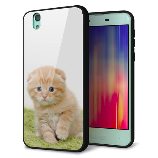 docomo アクオス センス SH-01K 強化ガラス&TPUスマホケース ガラプリ【VA802 ネコこっそり】