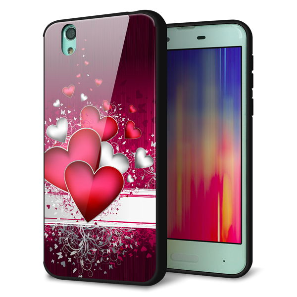 docomo アクオス センス SH-01K 強化ガラス&TPUスマホケース ガラプリ【VA835 ハートの息吹】