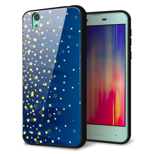 docomo アクオス センス SH-01K 強化ガラス&TPUスマホケース ガラプリ【VA842 満天の星空】
