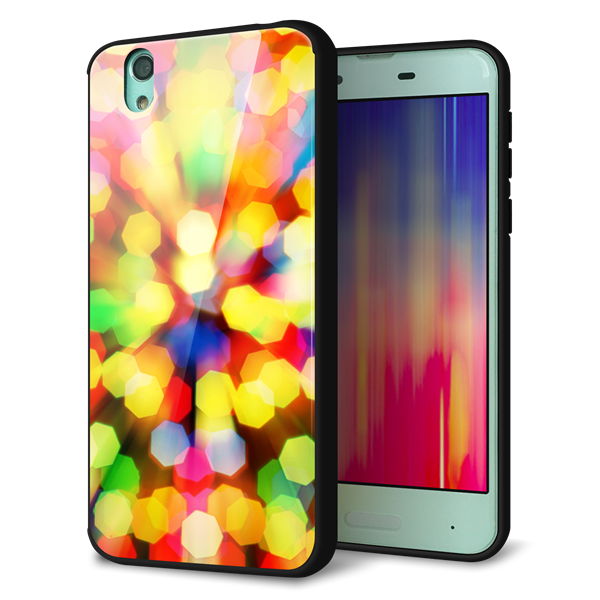 docomo アクオス センス SH-01K 強化ガラス&TPUスマホケース ガラプリ【VA874 未来へのワープ】