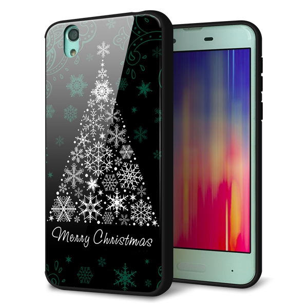 docomo アクオス センス SH-01K 強化ガラス&TPUスマホケース ガラプリ【XA808 聖なるツリー】