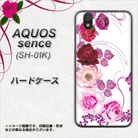 docomo アクオス センス SH-01K 高画質仕上げ 背面印刷 ハードケース【116 6月のバラ】