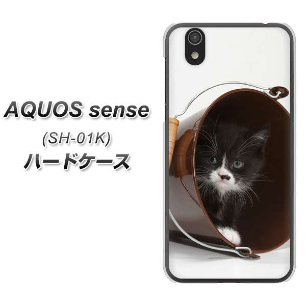 docomo アクオス センス SH-01K 高画質仕上げ 背面印刷 ハードケース【VA800 ネコとバケツ】