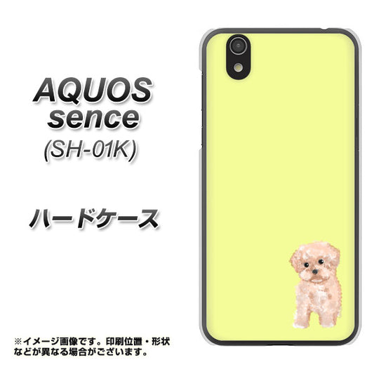 docomo アクオス センス SH-01K 高画質仕上げ 背面印刷 ハードケース【YJ064 トイプードルアプリコット(イエロー)】
