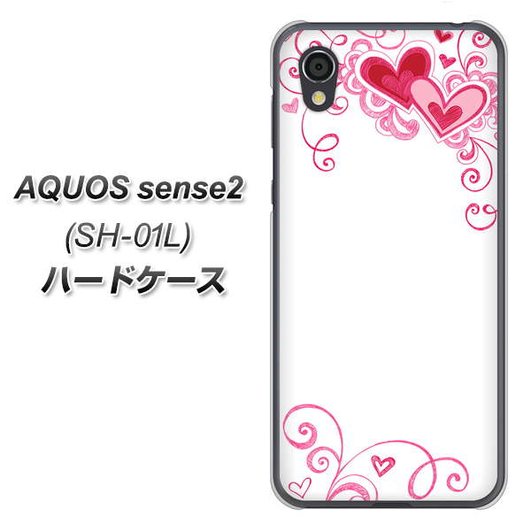 docomo アクオスセンス2 SH-01L 高画質仕上げ 背面印刷 ハードケース【365 ハートフレーム】