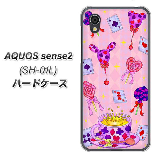 docomo アクオスセンス2 SH-01L 高画質仕上げ 背面印刷 ハードケース【AG817 トランプティー(ピンク)】